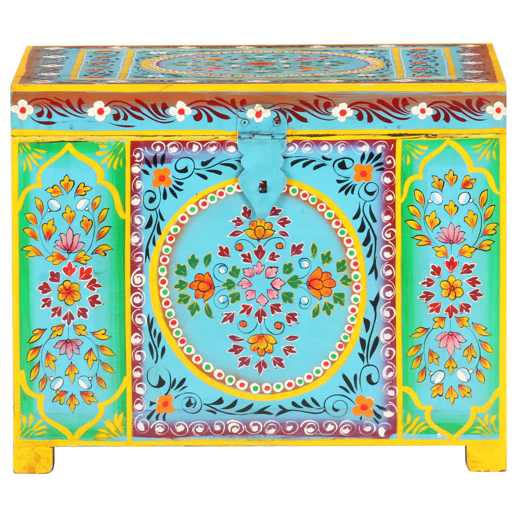 vidaXL Aufbewahrungsbox Handbemalt 50x40x40 cm Mango Massivholz
