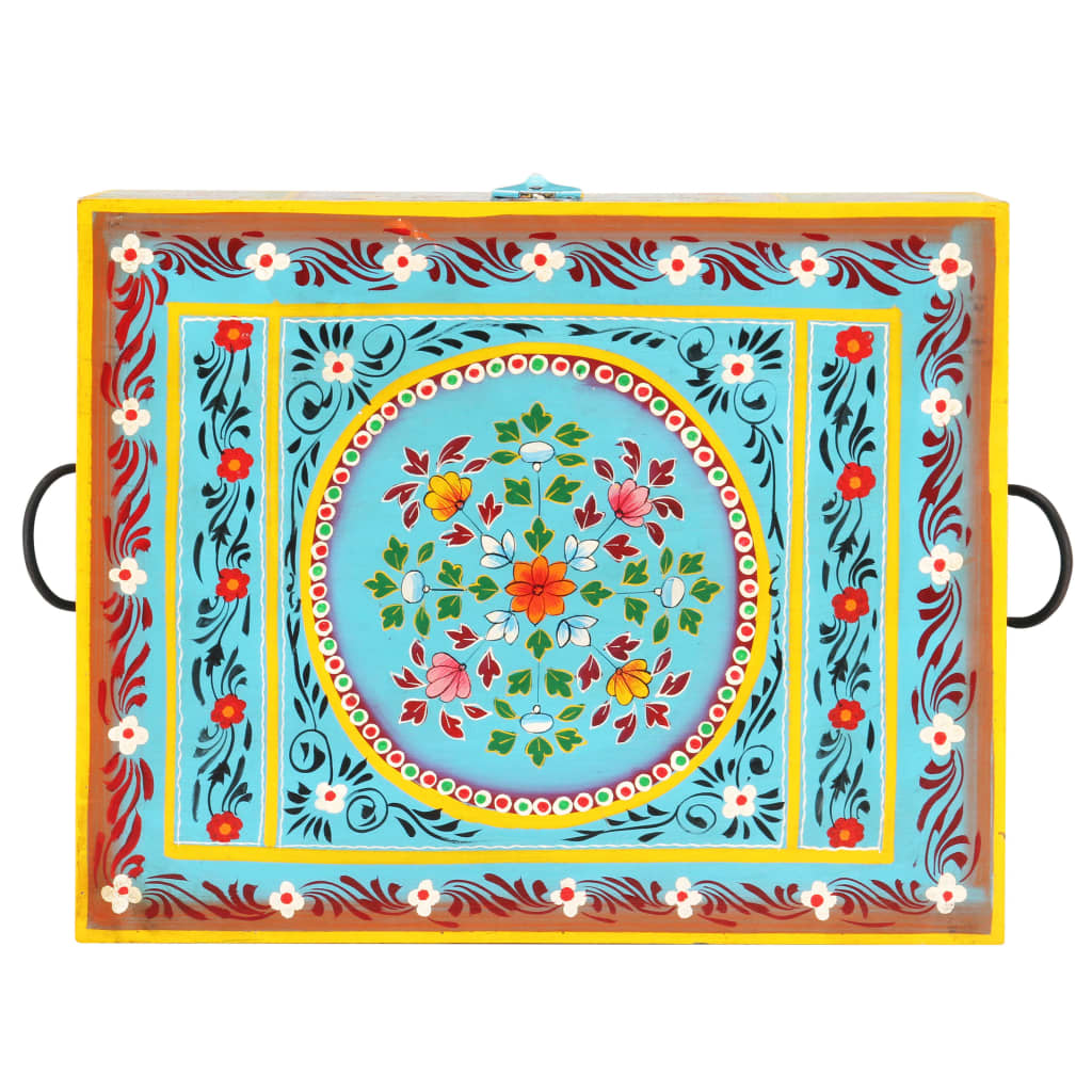vidaXL Aufbewahrungsbox Handbemalt 50x40x40 cm Mango Massivholz