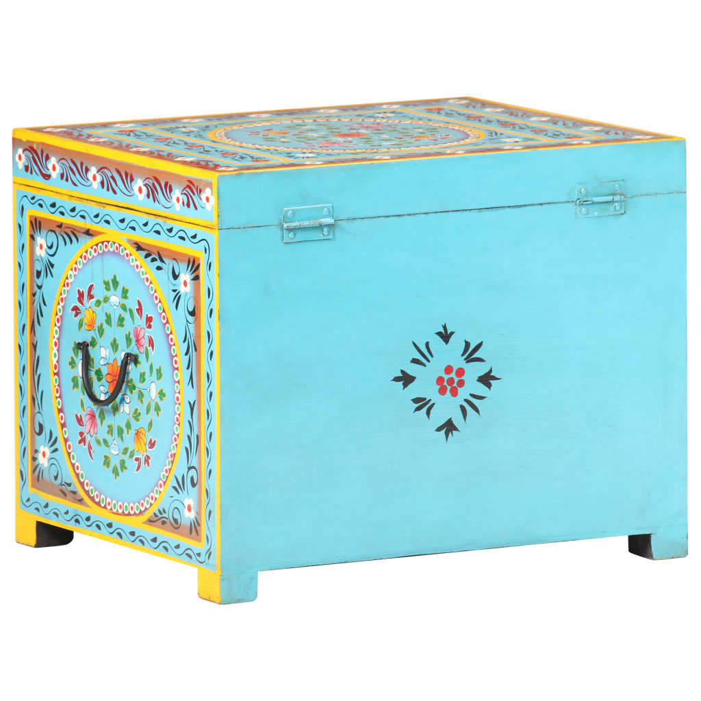 vidaXL Aufbewahrungsbox Handbemalt 50x40x40 cm Mango Massivholz