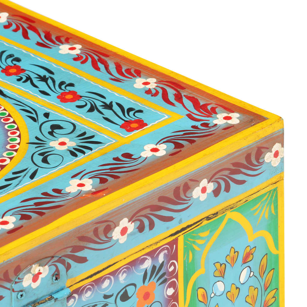 vidaXL Aufbewahrungsbox Handbemalt 50x40x40 cm Mango Massivholz