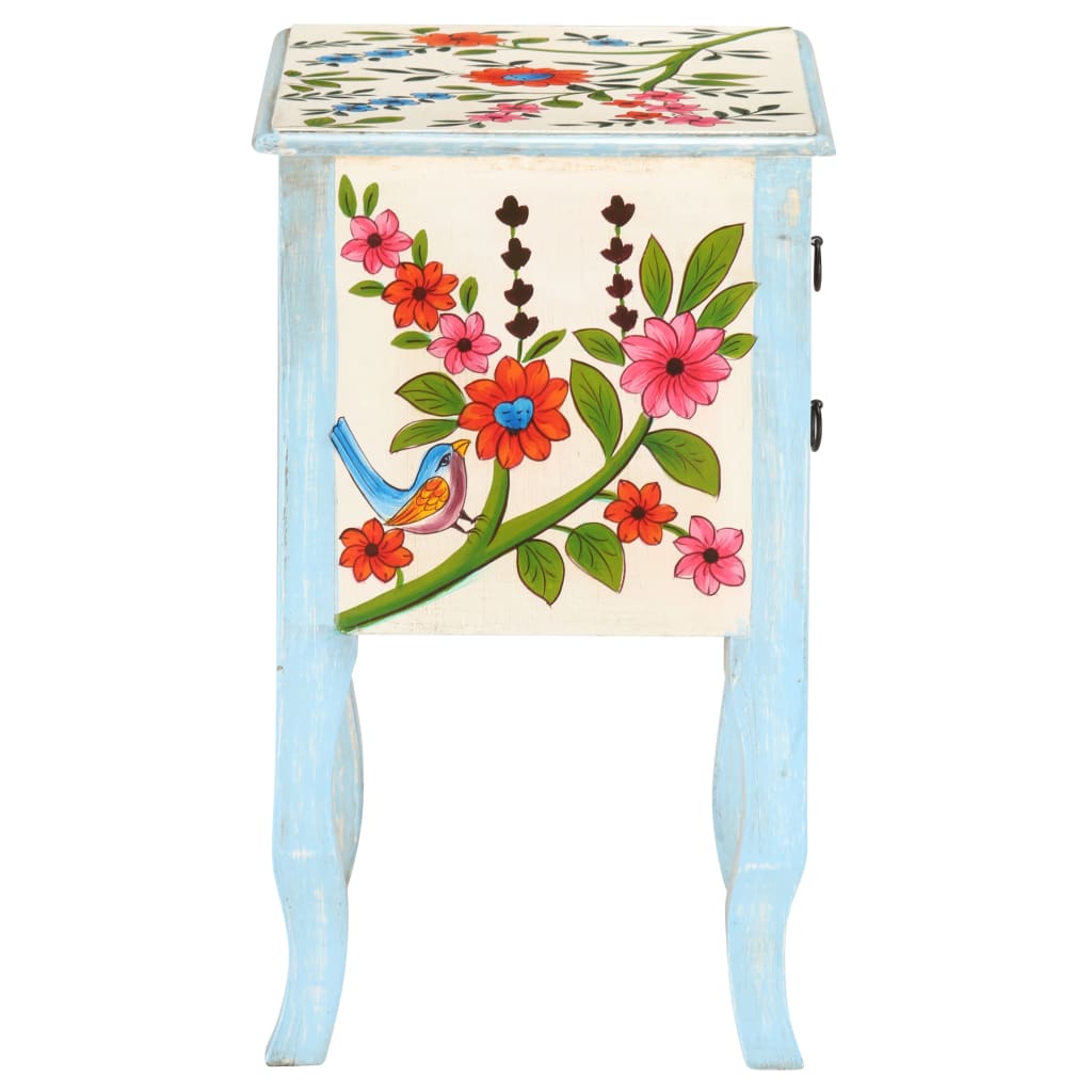 vidaXL Nachttisch Handbemalt 40x30x50 cm Mango Massivholz