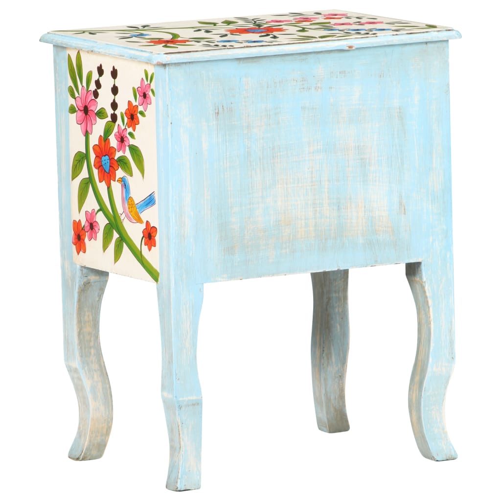 vidaXL Nachttisch Handbemalt 40x30x50 cm Mango Massivholz