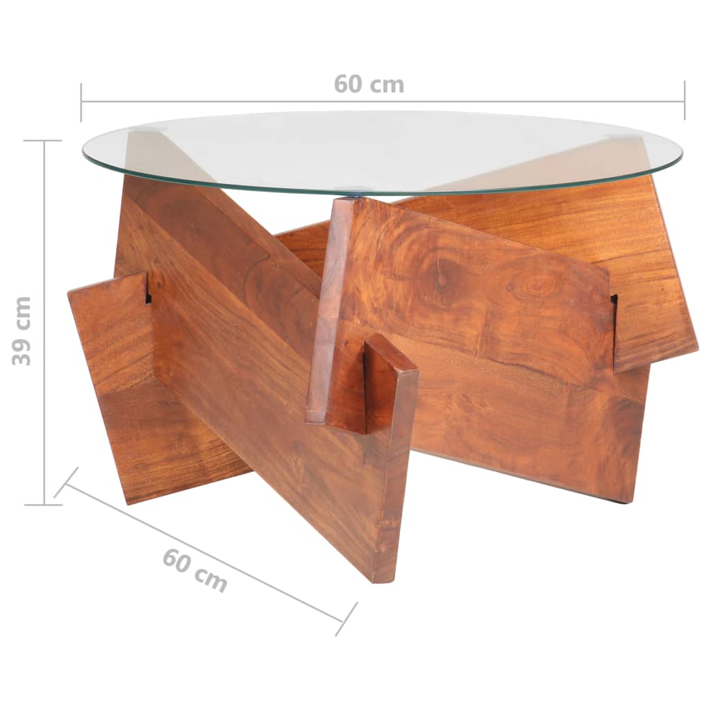 vidaXL Couchtisch 60 cm Massivholz Akazie