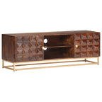 vidaXL TV-Schrank 124 x 29 x 45 cm, massives Mangoholz