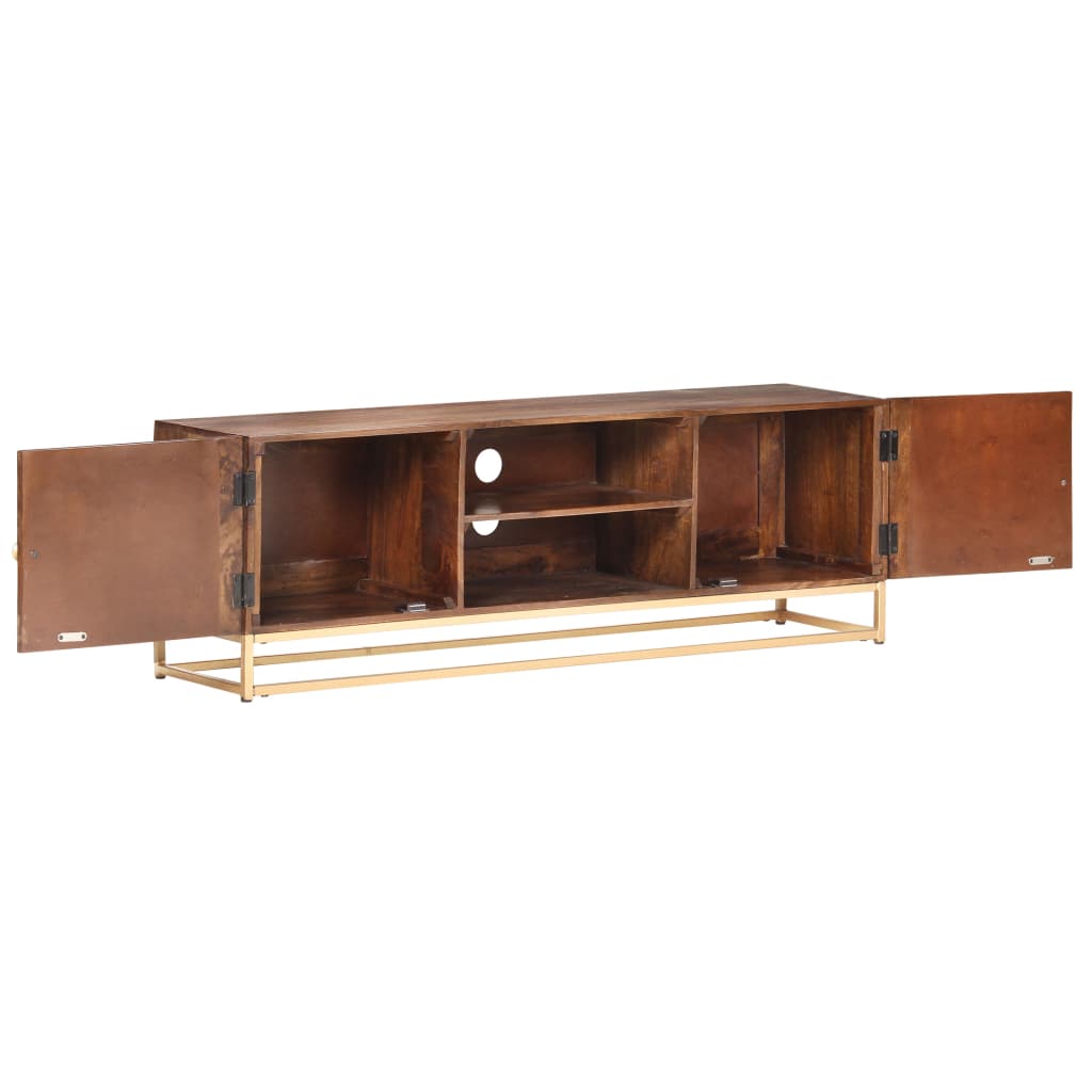 vidaXL TV-Schrank 124 x 29 x 45 cm, massives Mangoholz