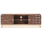 vidaXL TV-Schrank 124 x 29 x 45 cm, massives Mangoholz