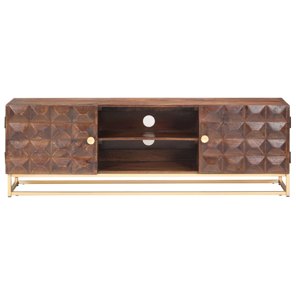 vidaXL TV-Schrank 124 x 29 x 45 cm, massives Mangoholz