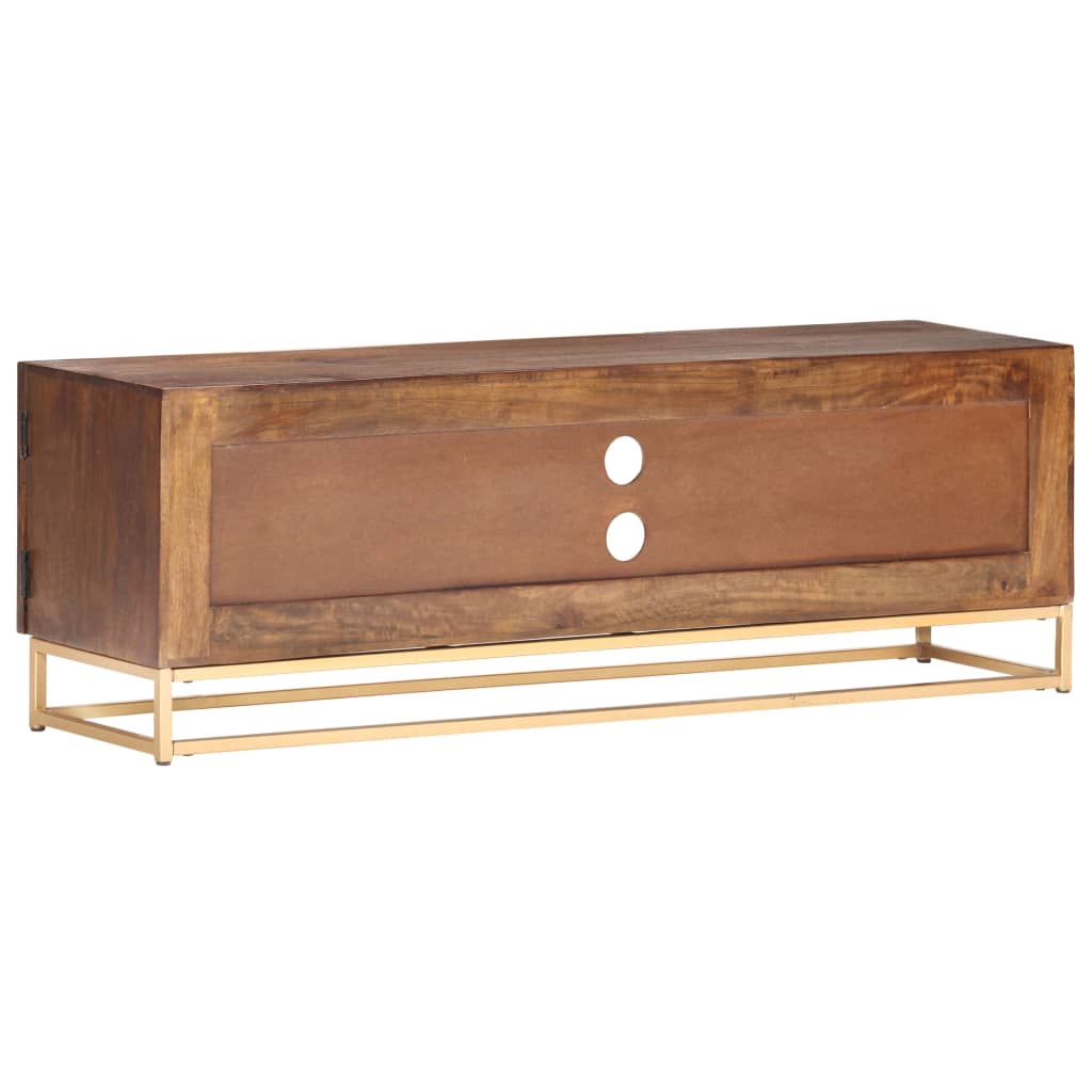 vidaXL TV-Schrank 124 x 29 x 45 cm, massives Mangoholz