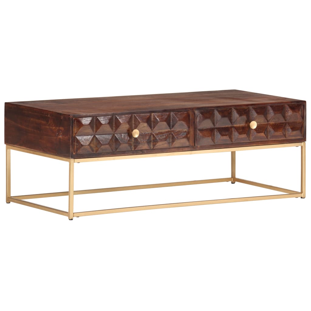 vidaXL Couchtisch 112x50x40 cm Massivholz Mango