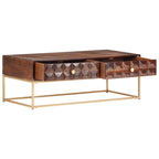 vidaXL Couchtisch 112x50x40 cm Massivholz Mango