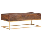 vidaXL Couchtisch 112x50x40 cm Massivholz Mango