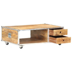 vidaXL Couchtisch 89x59x33 cm Massives Raues Mangoholz