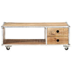 vidaXL Couchtisch 89x59x33 cm Massives Raues Mangoholz