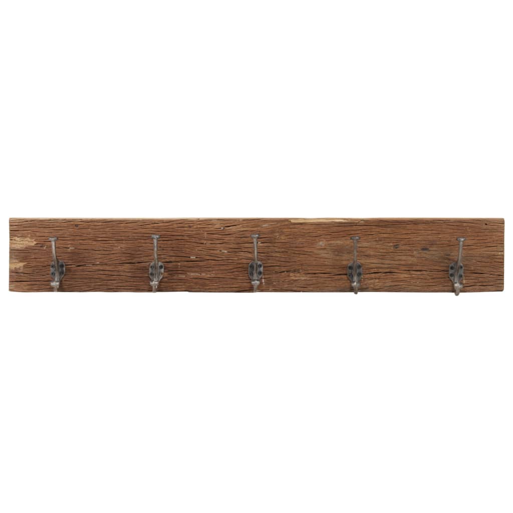 vidaXL Hakenleiste mit 5 Haken 100x2,5x15 cm Recyceltes Massivholz