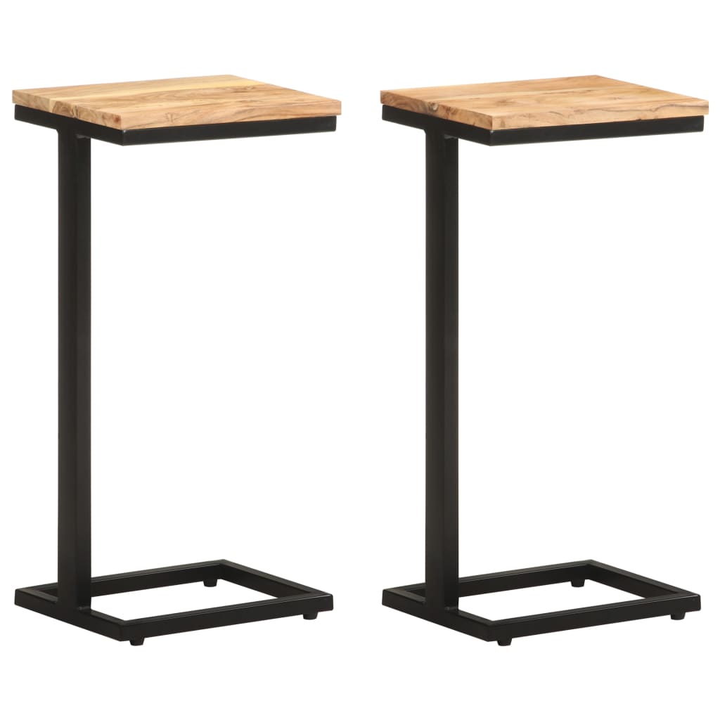 vidaXL Beistelltische 2 Stk. 31,5x24,5x64,5 cm Massivholz Akazie