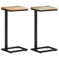 vidaXL Beistelltische 2 Stk. 31,5x24,5x64,5 cm Altholz Massiv