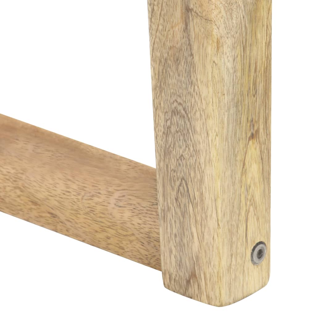 vidaXL Bank 110 cm Braun Echtleder und Massivholz Mango