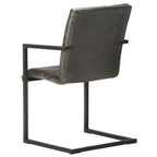 vidaXL Freischwinger 2 Stk. Grau Echtleder