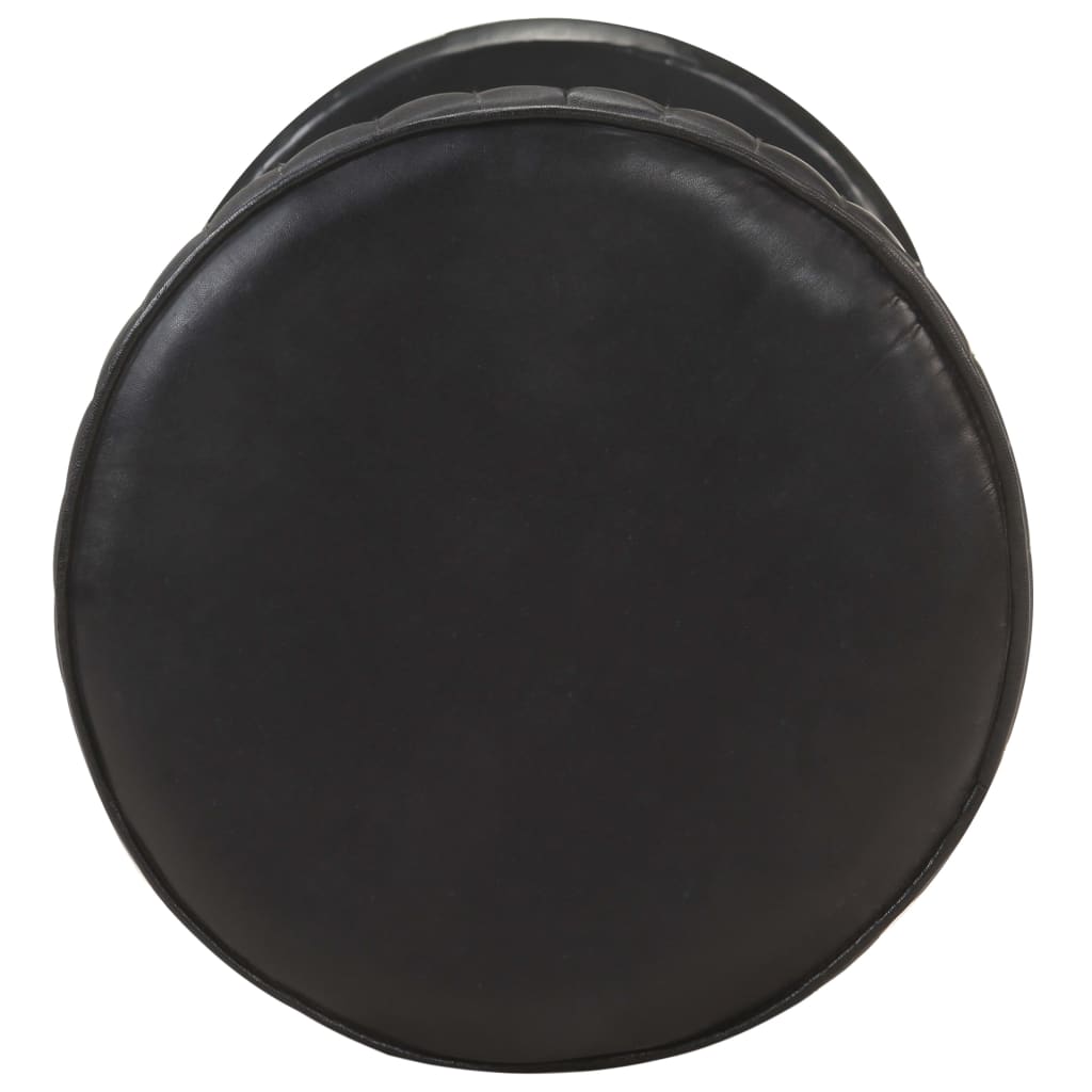 vidaXL Barhocker Schwarz Echtleder