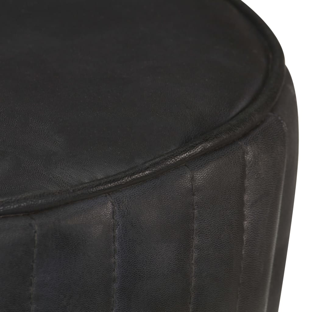 vidaXL Barhocker Schwarz Echtleder