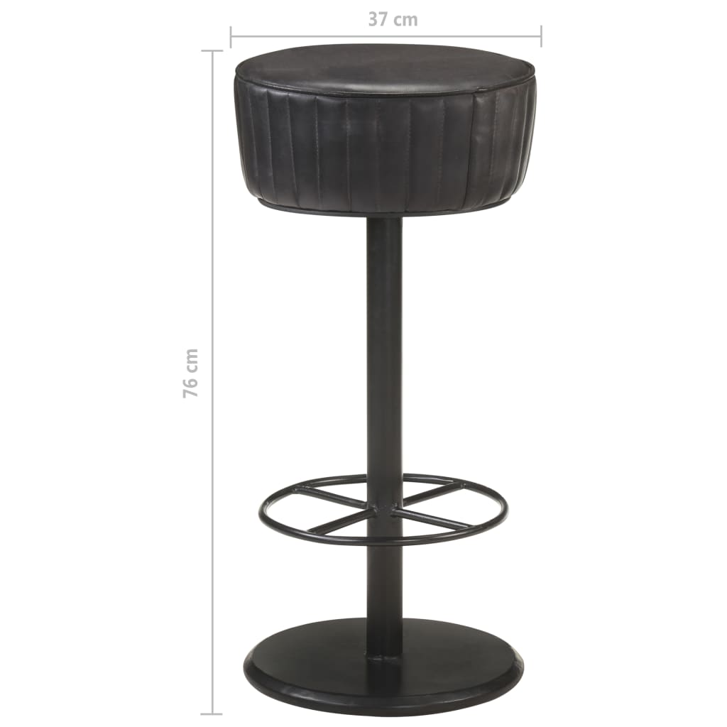 vidaXL Barhocker Schwarz Echtleder