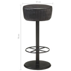 vidaXL Barhocker Schwarz Echtleder
