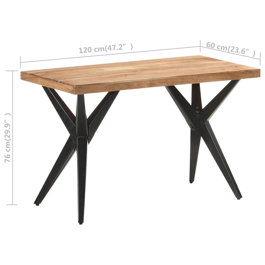 vidaXL Esstisch 120x60x76 cm Massivholz Akazie