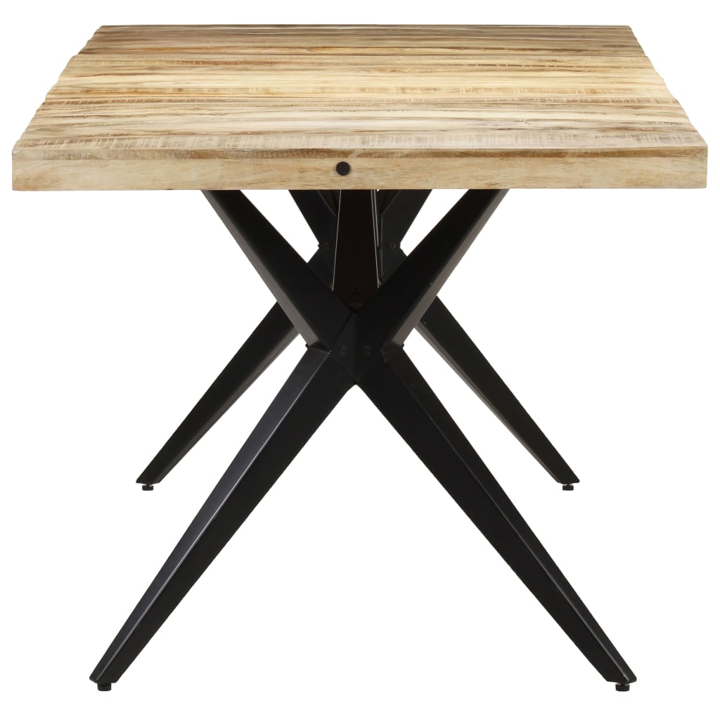 vidaXL Esstisch 160x80x76 cm Raues Mangoholz