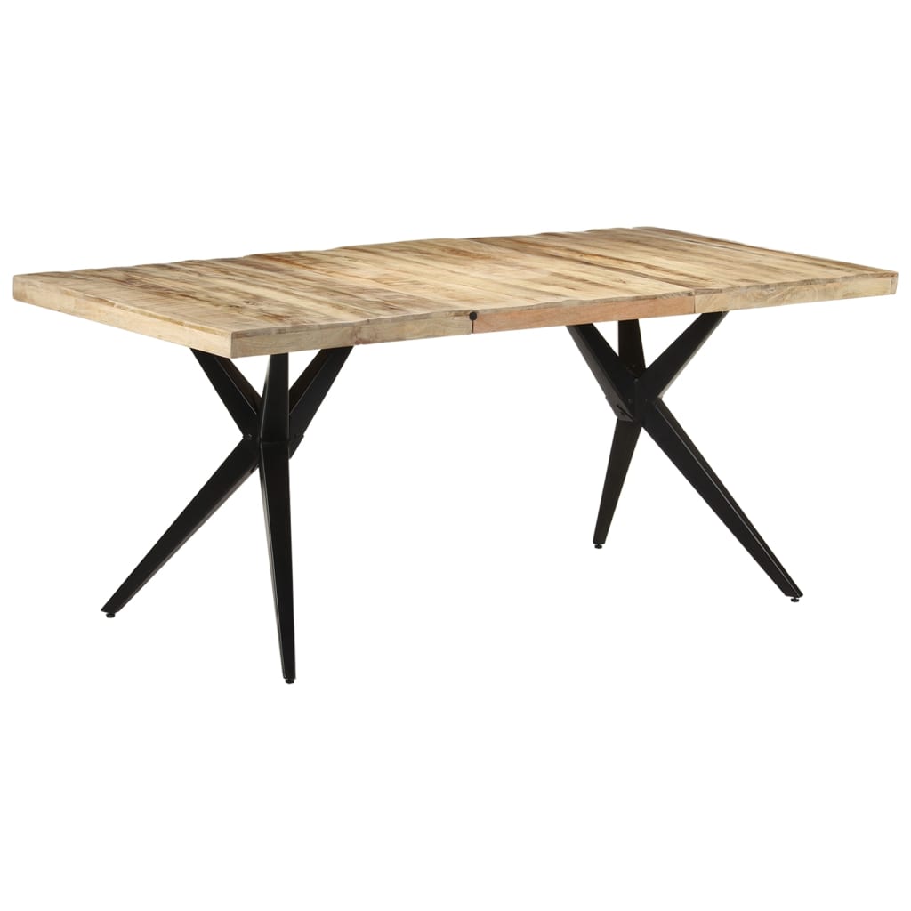 vidaXL Esstisch 160x80x76 cm Raues Mangoholz