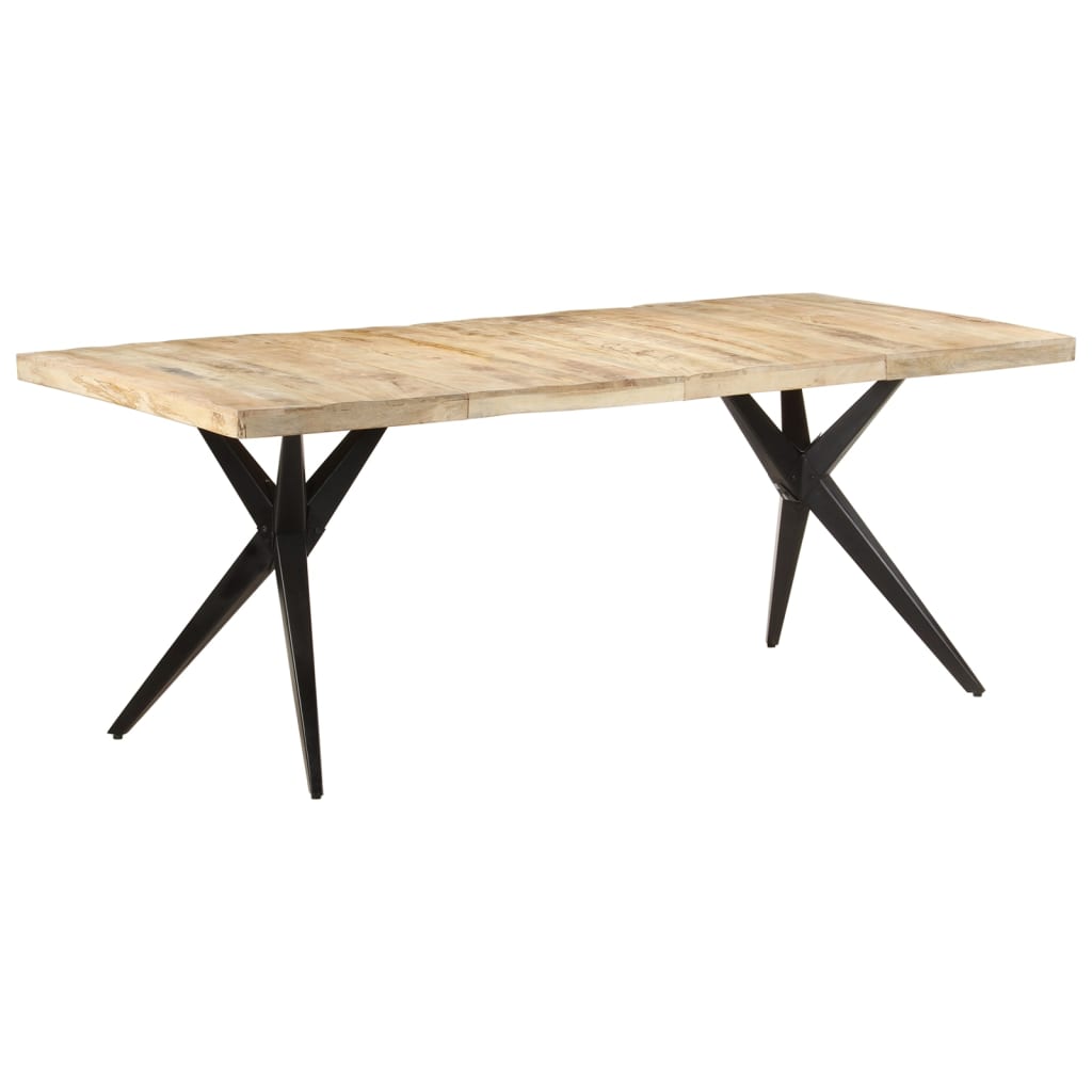 vidaXL Esstisch 160x80x76 cm Raues Mangoholz