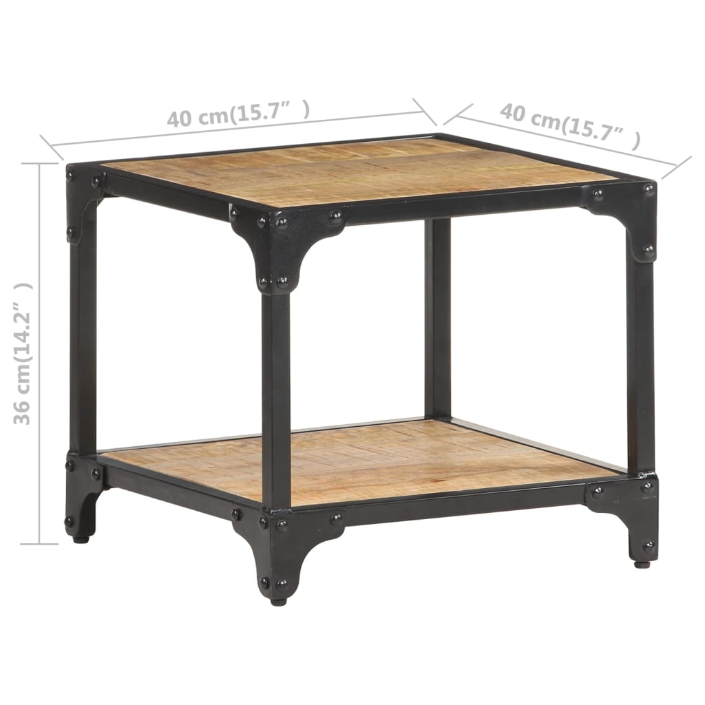 vidaXL Couchtisch 40x40x36 cm Raues Mango-Massivholz