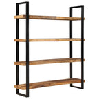 vidaXL Bücherregal mit 4 Böden 160x40x180 cm Raues Mangoholz