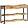 vidaXL Sideboard 120x30x75 cm Raues Mango-Massivholz