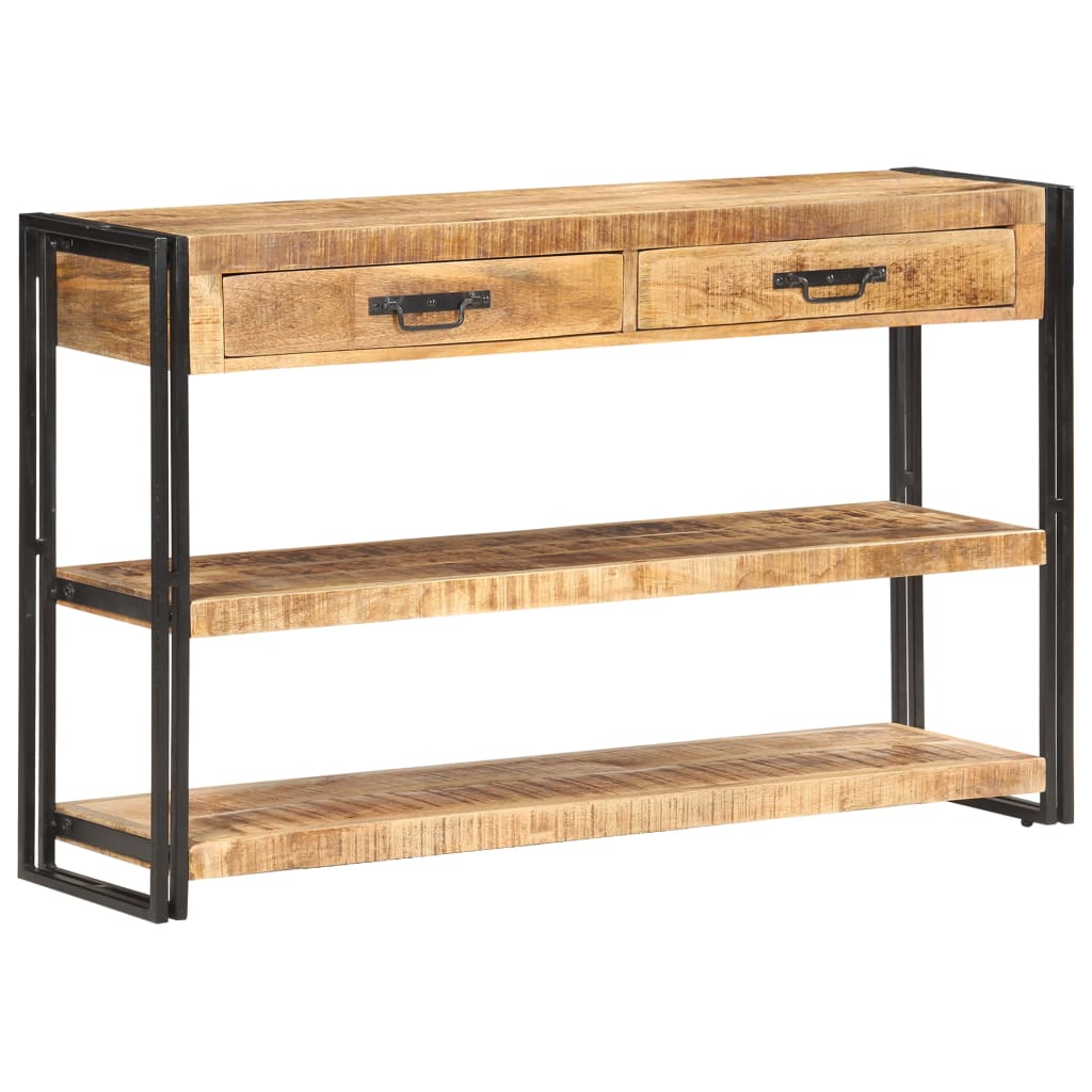 vidaXL Sideboard 120x30x75 cm Raues Mango-Massivholz