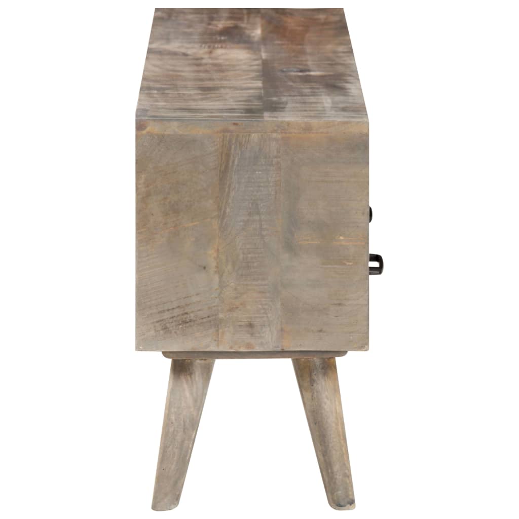 vidaXL TV-Schrank Grau 130x35x51 cm Raues Mango-Massivholz