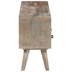 vidaXL TV-Schrank Grau 130x35x51 cm Raues Mango-Massivholz