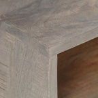 vidaXL TV-Schrank Grau 130x35x51 cm Raues Mango-Massivholz