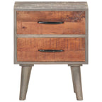 vidaXL Nachttisch Grau 40x30x50 cm Raues Mango-Massivholz