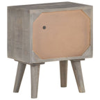 vidaXL Nachttisch Grau 40x30x50 cm Raues Mango-Massivholz