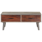 vidaXL Couchtisch Grau 100x60x40 cm Raues Mango-Massivholz