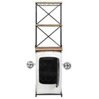 vidaXL Traktor-Weinschrank Weiß 49x31x172 cm Raues Mangoholz