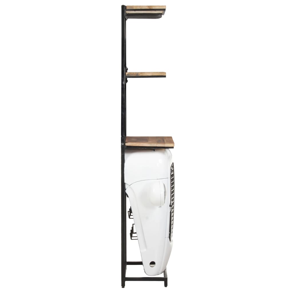vidaXL Traktor-Weinschrank Weiß 49x31x172 cm Raues Mangoholz