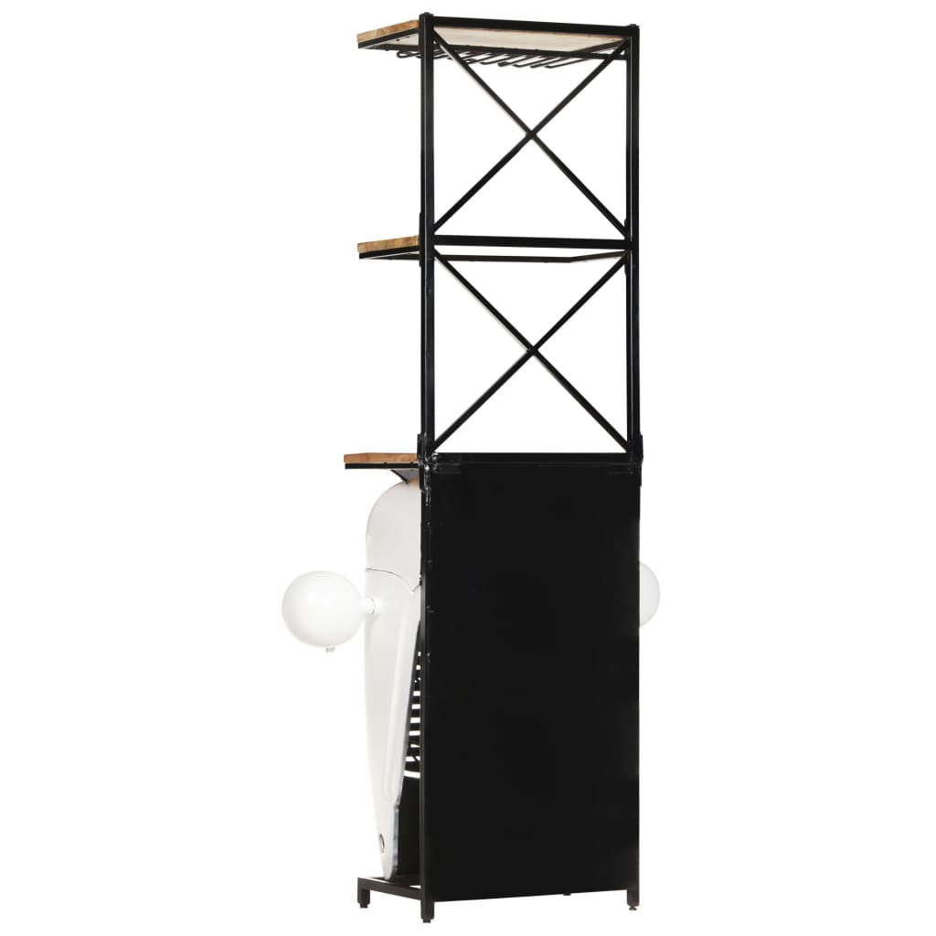 vidaXL Traktor-Weinschrank Weiß 49x31x172 cm Raues Mangoholz