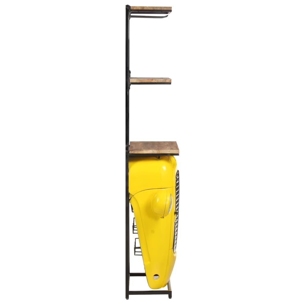 vidaXL Traktor-Weinschrank Gelb 49x31x172 cm Mango Massivholz