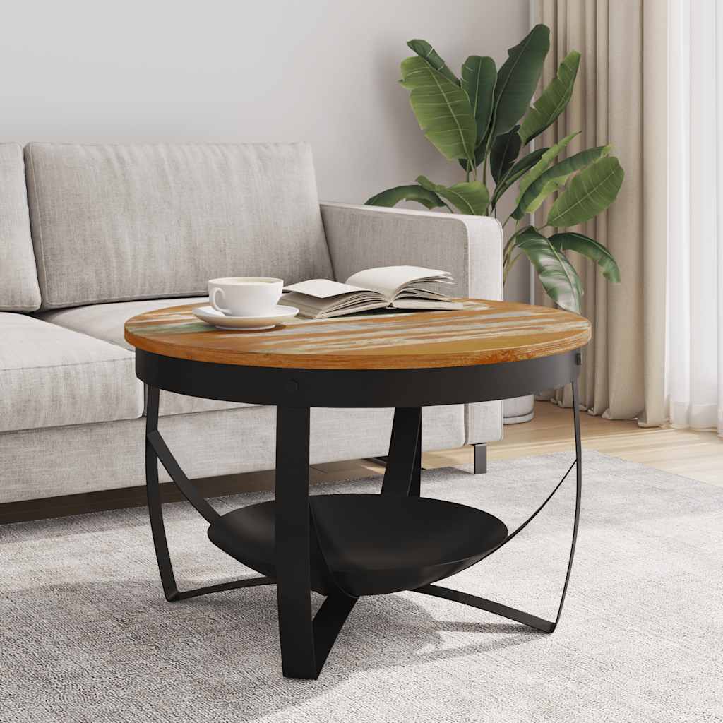 vidaXL Couchtisch Ø68x43 cm Recyceltes Massivholz