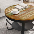 vidaXL Couchtisch Ø68x43 cm Recyceltes Massivholz