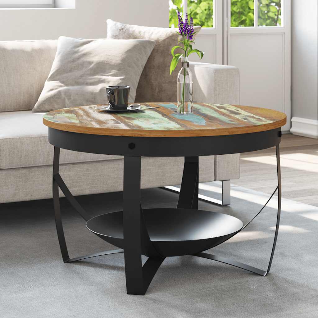 vidaXL Couchtisch Ø68x43 cm Recyceltes Massivholz