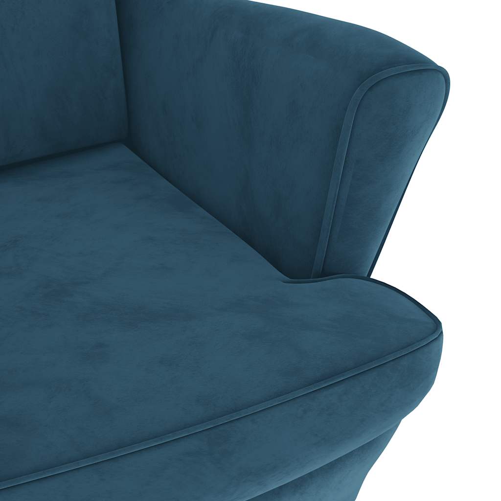 vidaXL Sessel Blau Samt