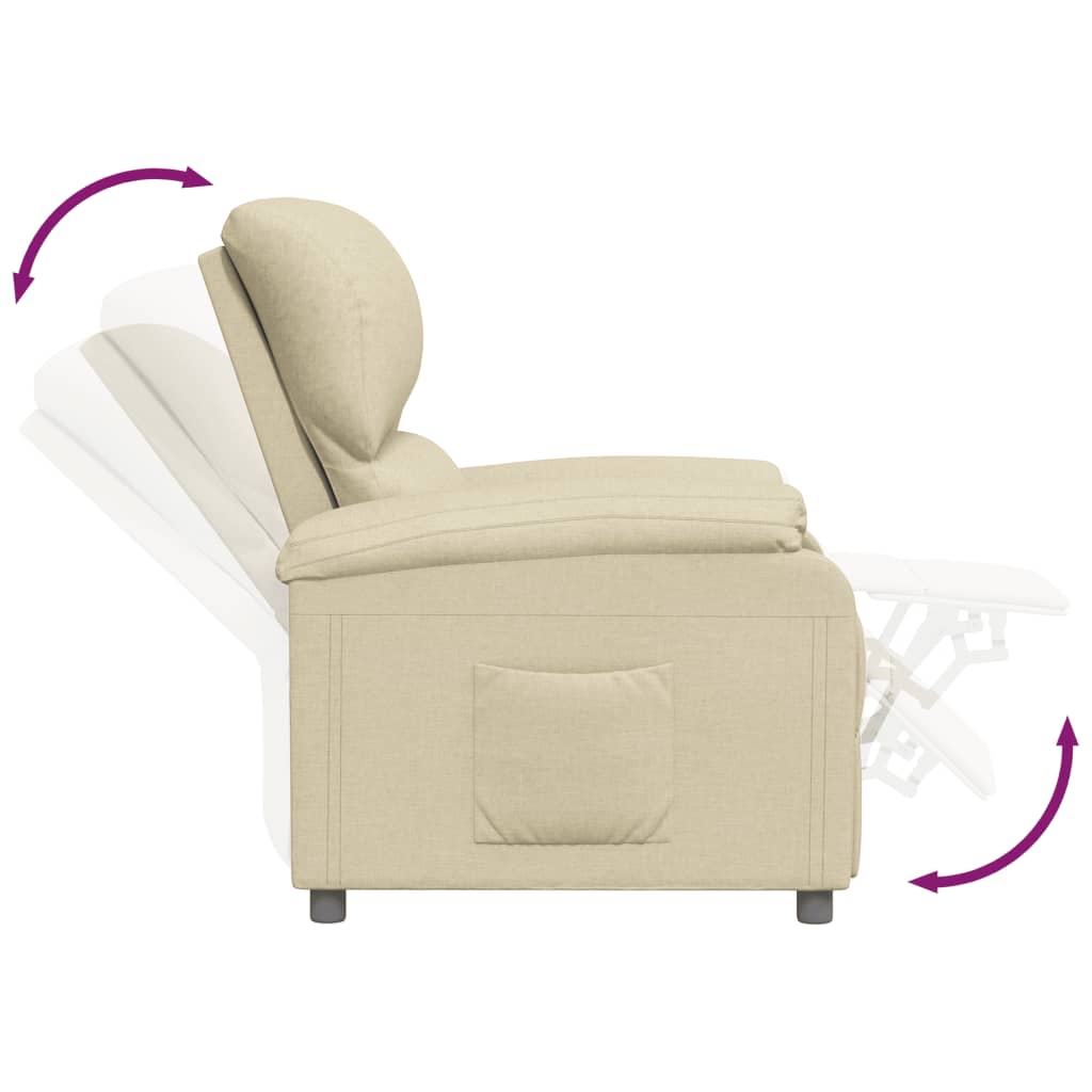 vidaXL Relaxsessel Creme Stoff