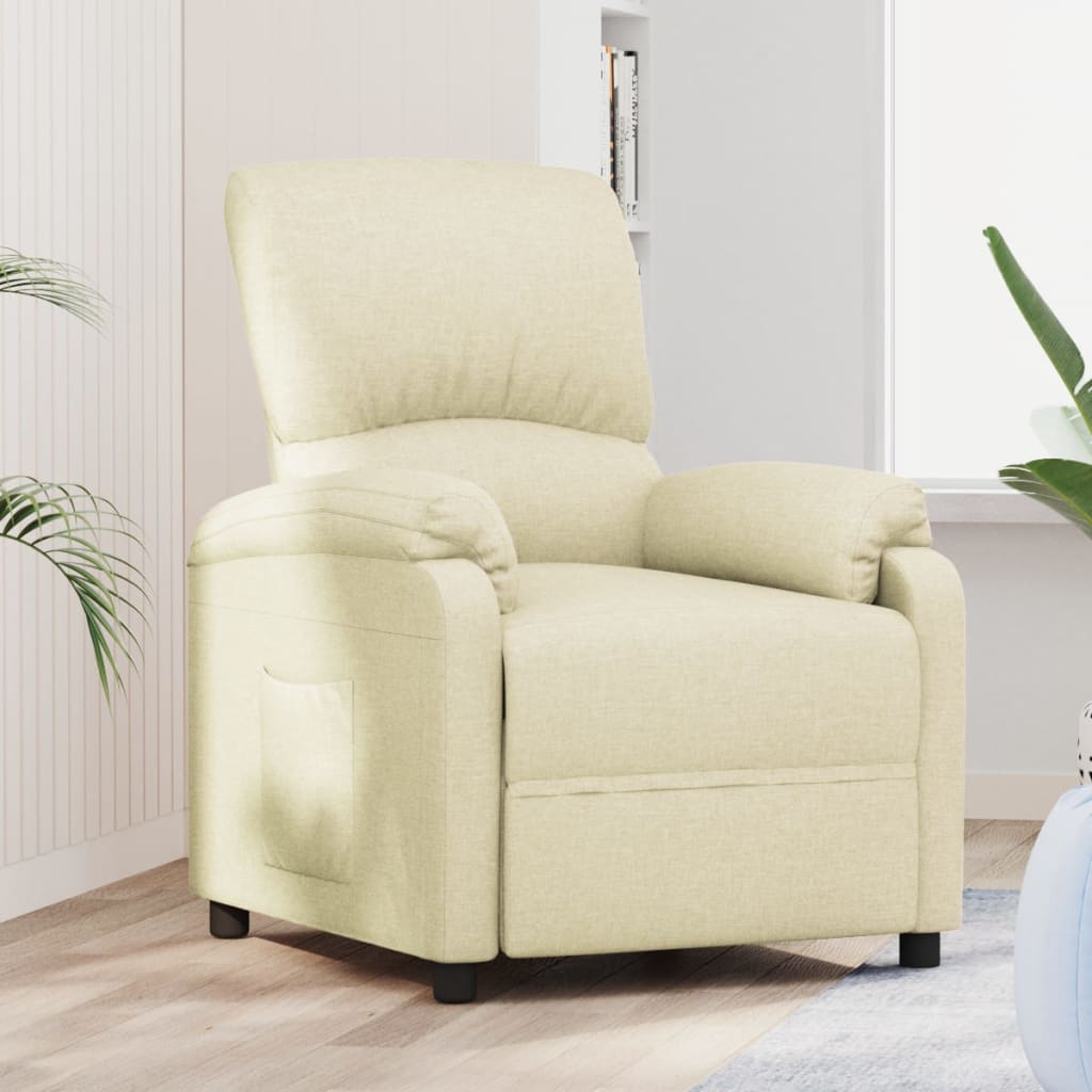 vidaXL Relaxsessel Creme Stoff